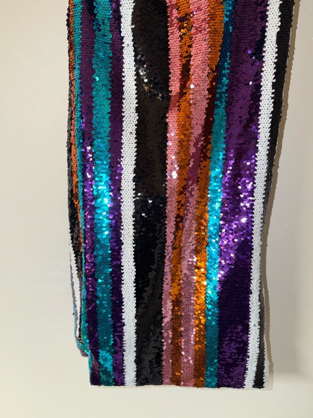 Gracia Multi-Color Sequin Striped Pencil Skirt - Vibrant Glam - Size Large - Picture 4 of 15